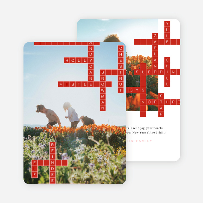 Puzzle Grid Holiday Cards and Invitations - Orange