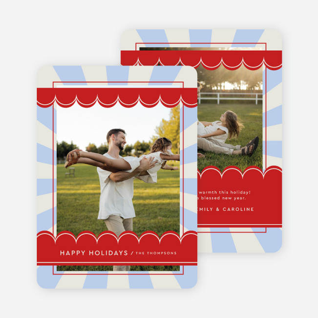 Sunburst Scallop Holiday Cards and Invitations - Multi