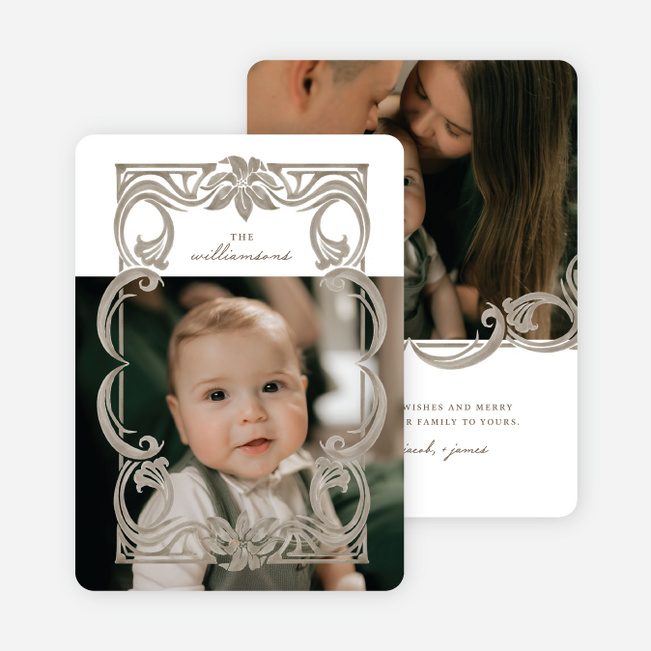Deco Frame Holiday Cards and Invitations - Brown