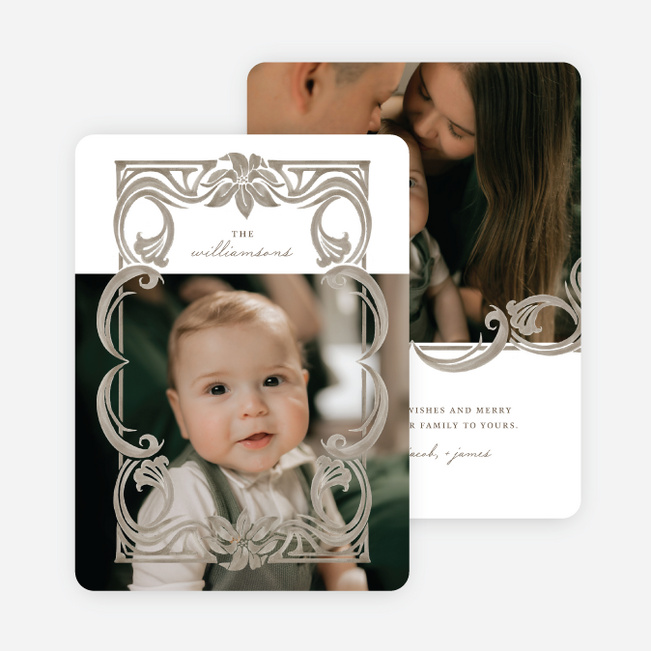 Deco Frame Holiday Cards and Invitations - Brown