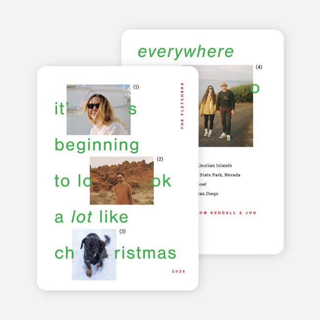 Interface Icons Christmas Cards - White