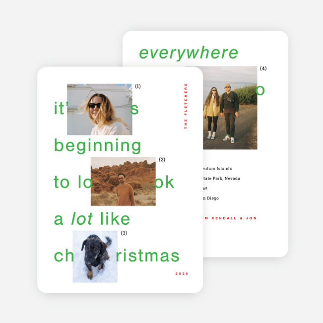 Interface Icons Christmas Cards - White