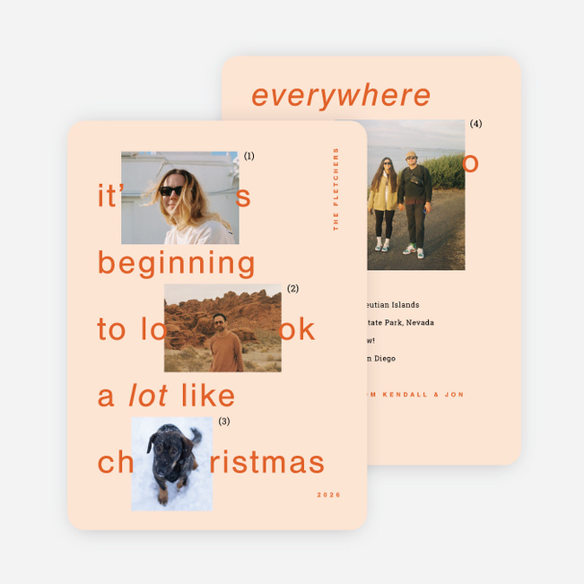 Interface Icons Christmas Cards - Beige