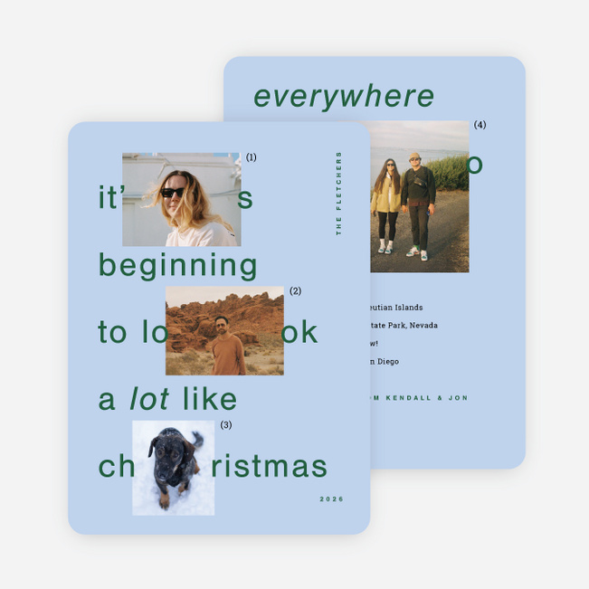 Interface Icons Christmas Cards - Blue
