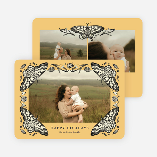 Whimsy Frame Holiday Cards and Invitations - Yellow