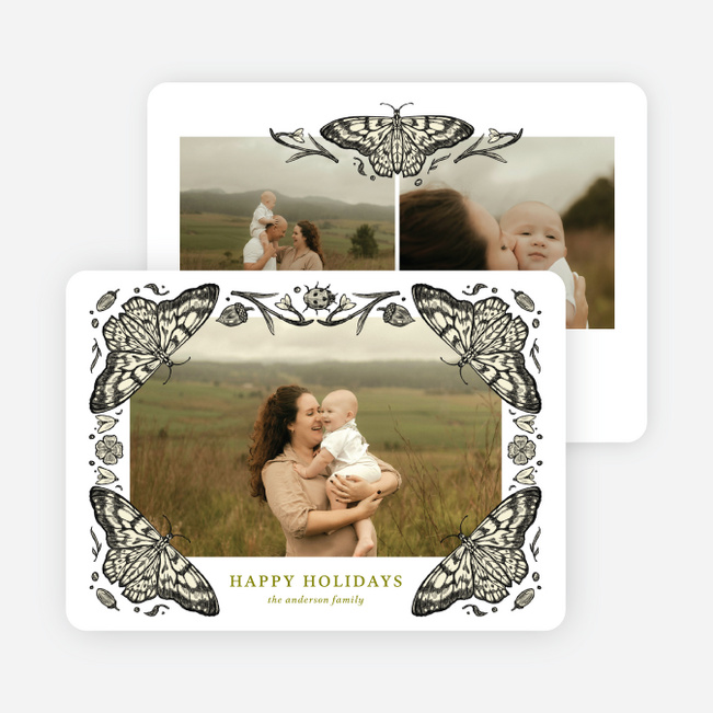 Whimsy Frame Holiday Cards and Invitations - White