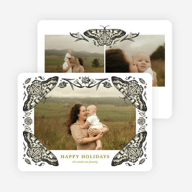 Whimsy Frame Holiday Cards and Invitations - White