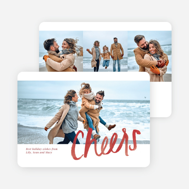 Simple Script Holiday Cards and Invitations - Red