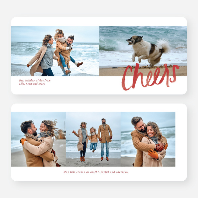 Simple Script Holiday Cards and Invitations - Red