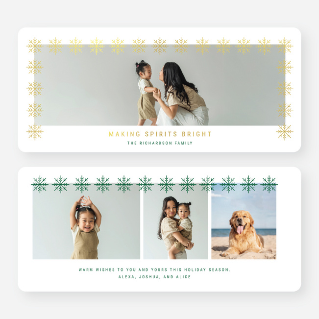 Snowflake Pattern Christmas Cards - Yellow